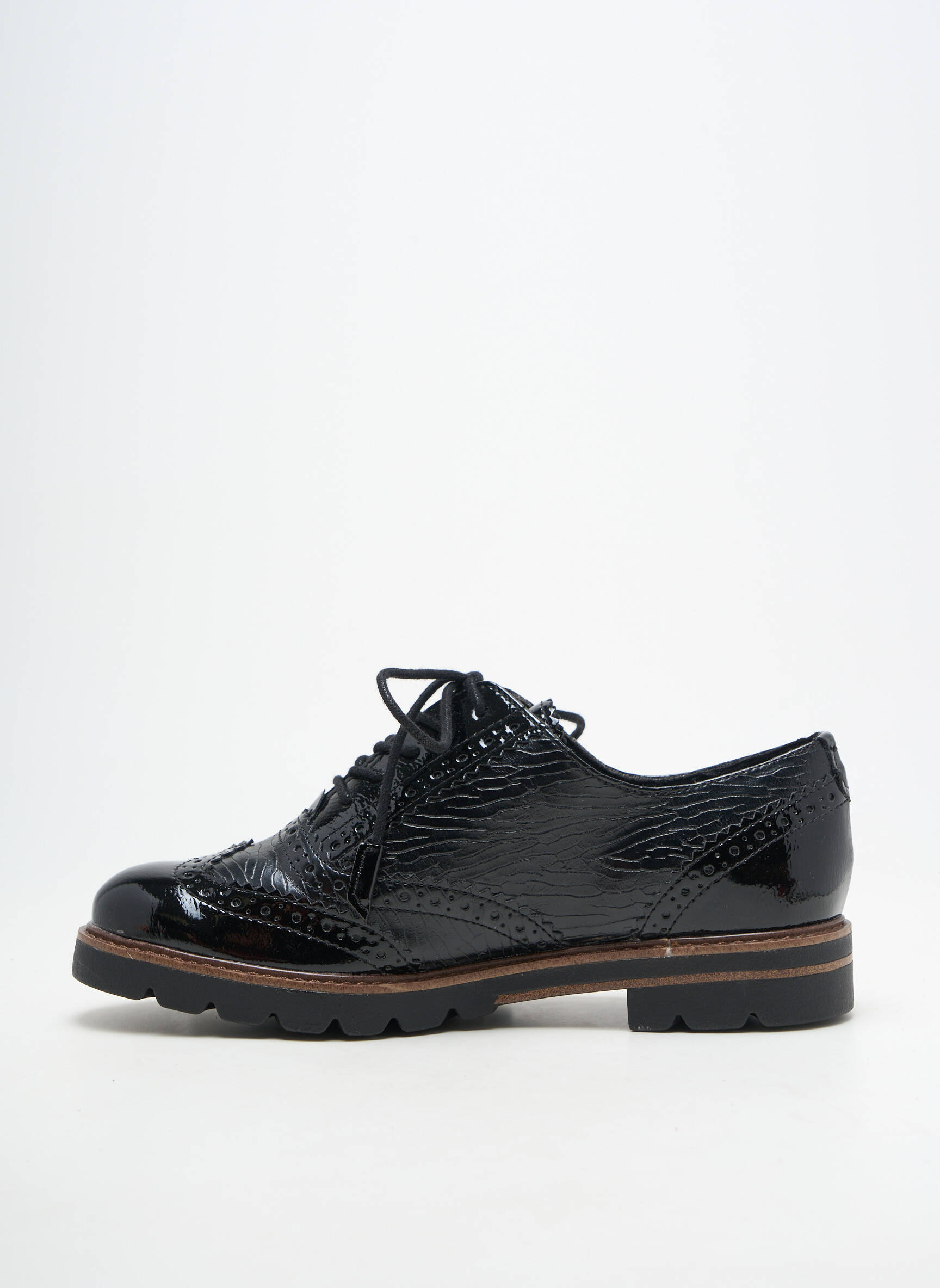 Derby-uri material neted toc plat până la 3 cm negru MARCO TOZZI femeie