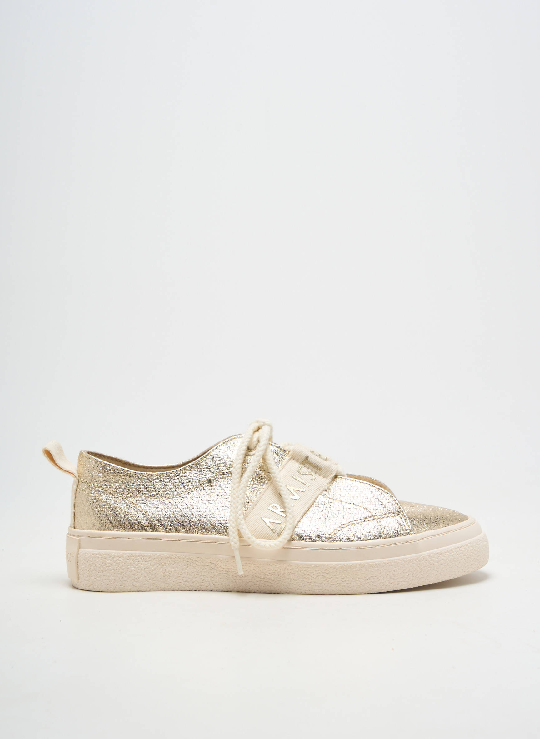 Adidași material neted toc plat până la 3 cm auriu ARMISTICE femeie