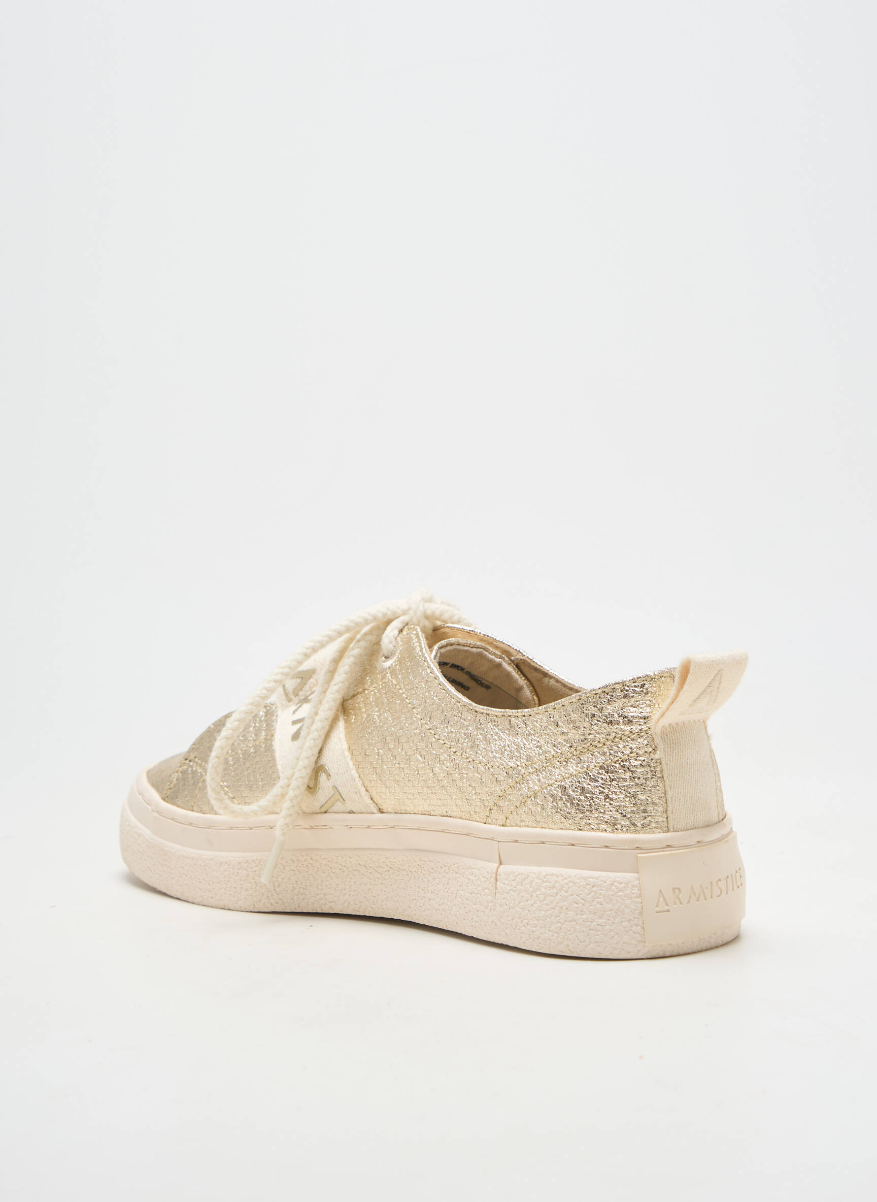 Adidași material neted toc plat până la 3 cm auriu ARMISTICE femeie