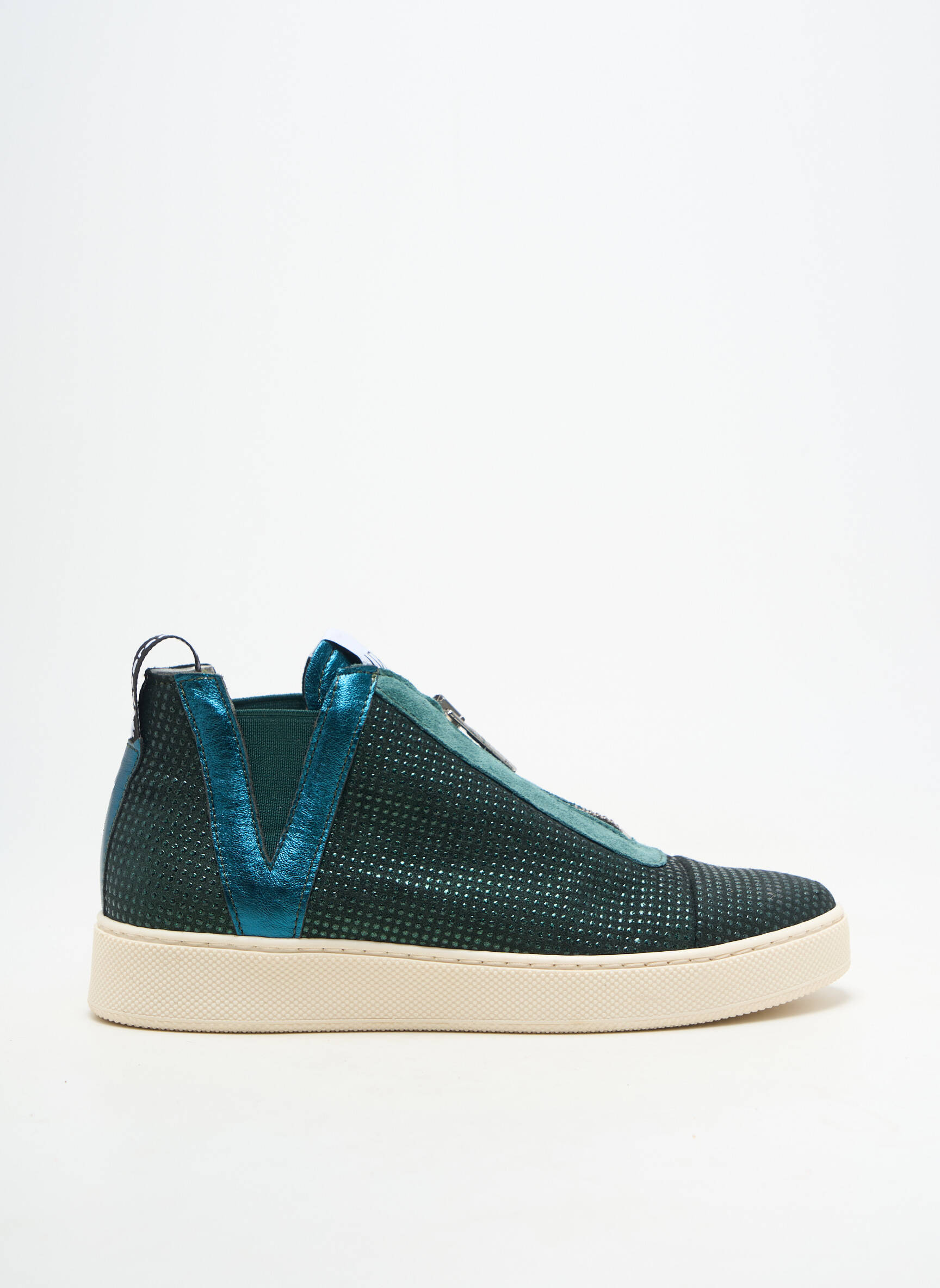 Adidași vârf rotund toc plat până la 3 cm verde VADDIA femeie