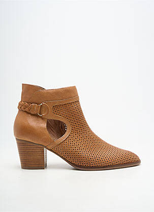 Botine/ghete material neted toc de 4 la 6 cm maro EMILIE KARSTON femeie