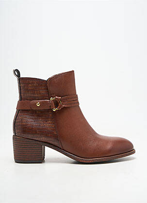 Botine/ghete material neted toc de 4 la 6 cm maro MARCO TOZZI femeie