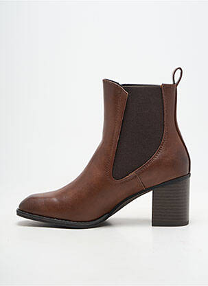 Botine/ghete material neted toc de 7 la 9 cm maro MARCO TOZZI femeie