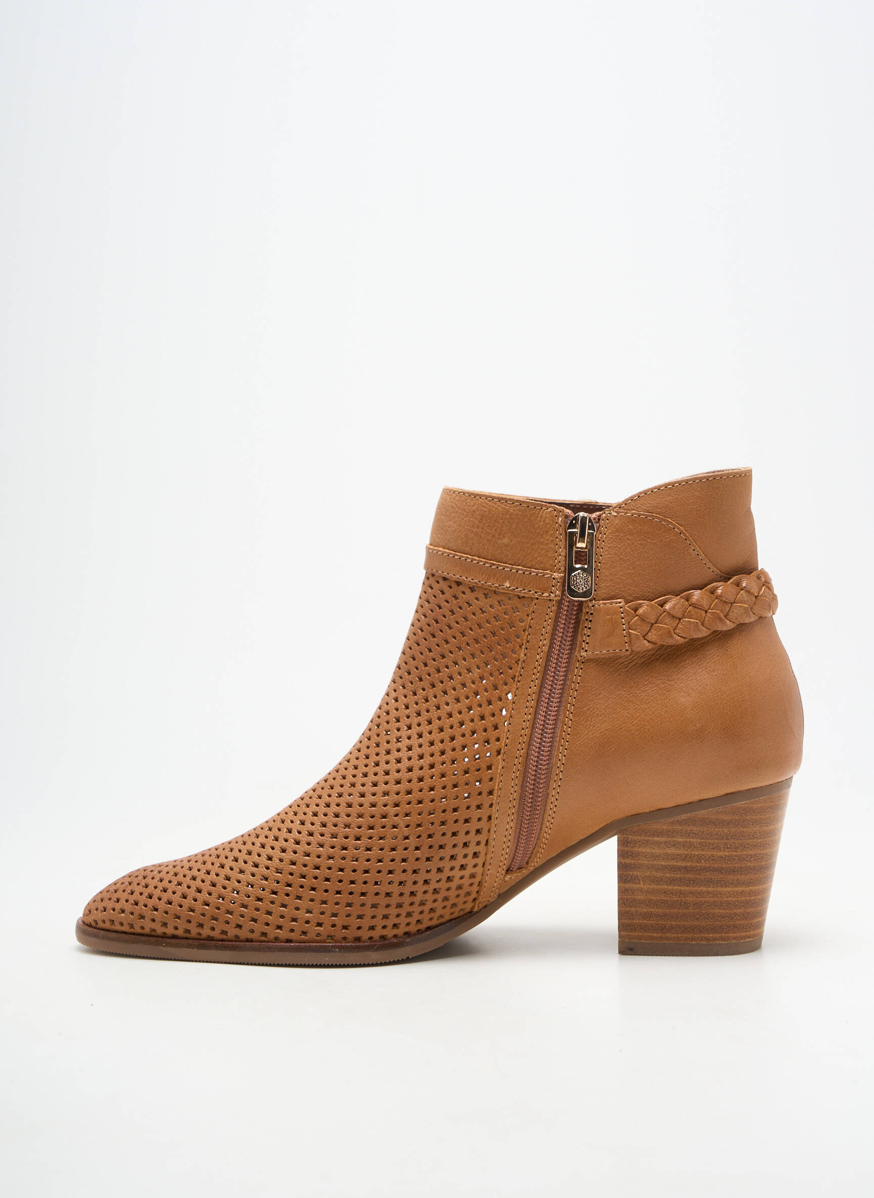Botine/ghete material neted toc de 4 la 6 cm maro EMILIE KARSTON femeie
