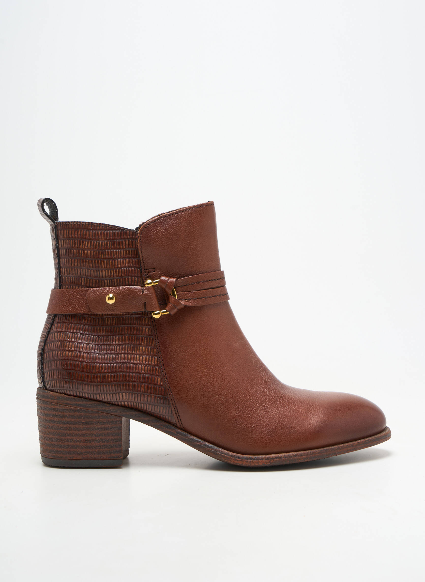 Botine/ghete material neted toc de 4 la 6 cm maro MARCO TOZZI femeie