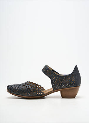 Pantofi cu toc material neted toc de 4 la 6 cm negru RIEKER femeie