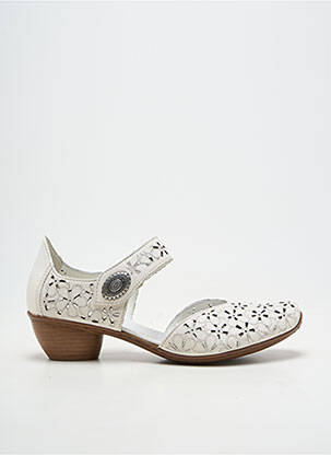 Pantofi cu toc material neted toc de 4 la 6 cm alb RIEKER femeie