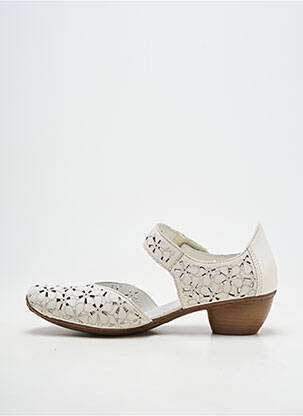 Pantofi cu toc material neted toc de 4 la 6 cm alb RIEKER femeie
