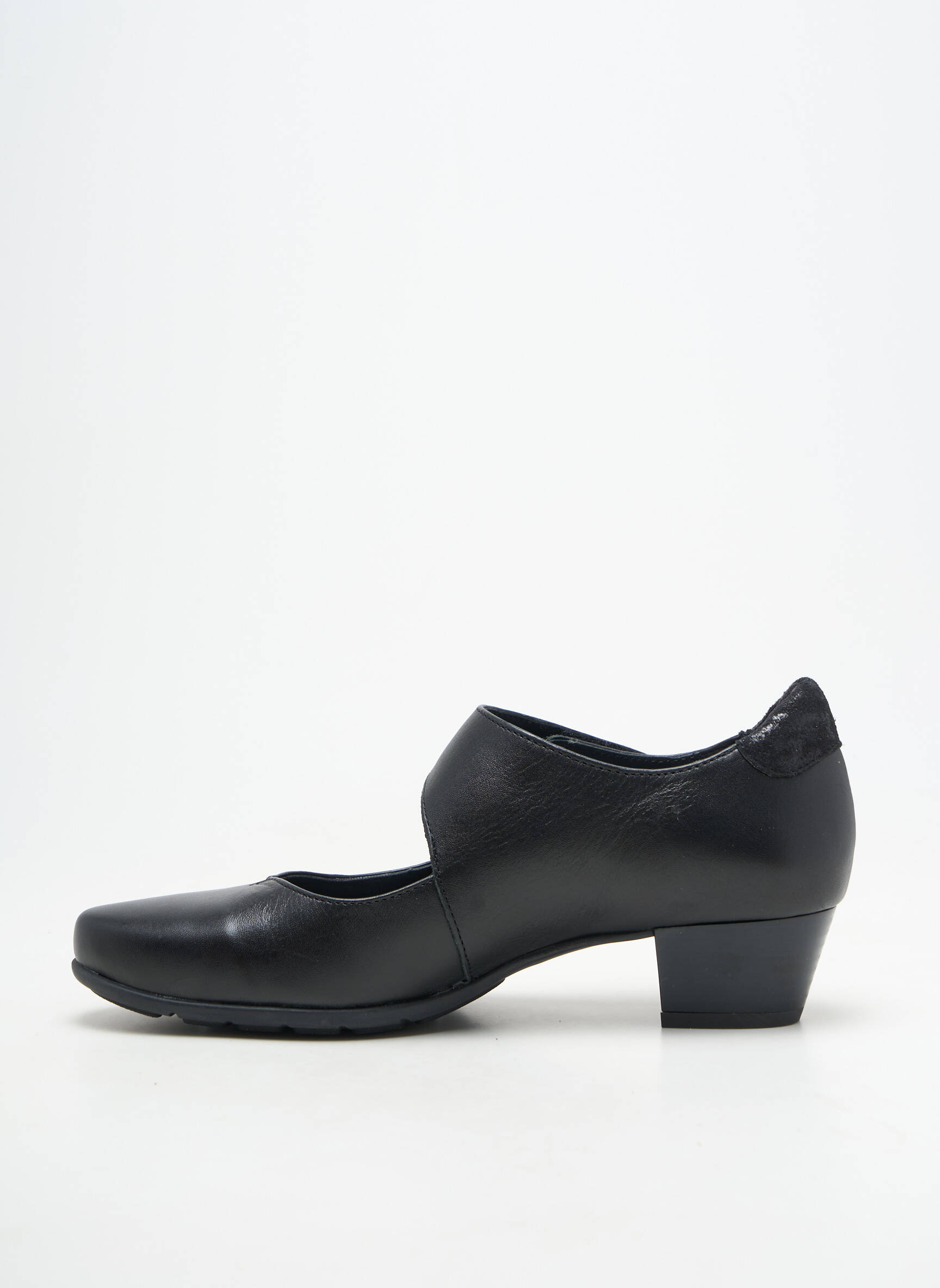 Pantofi cu toc material neted toc de 4 la 6 cm negru ARTIKA SOFT femeie