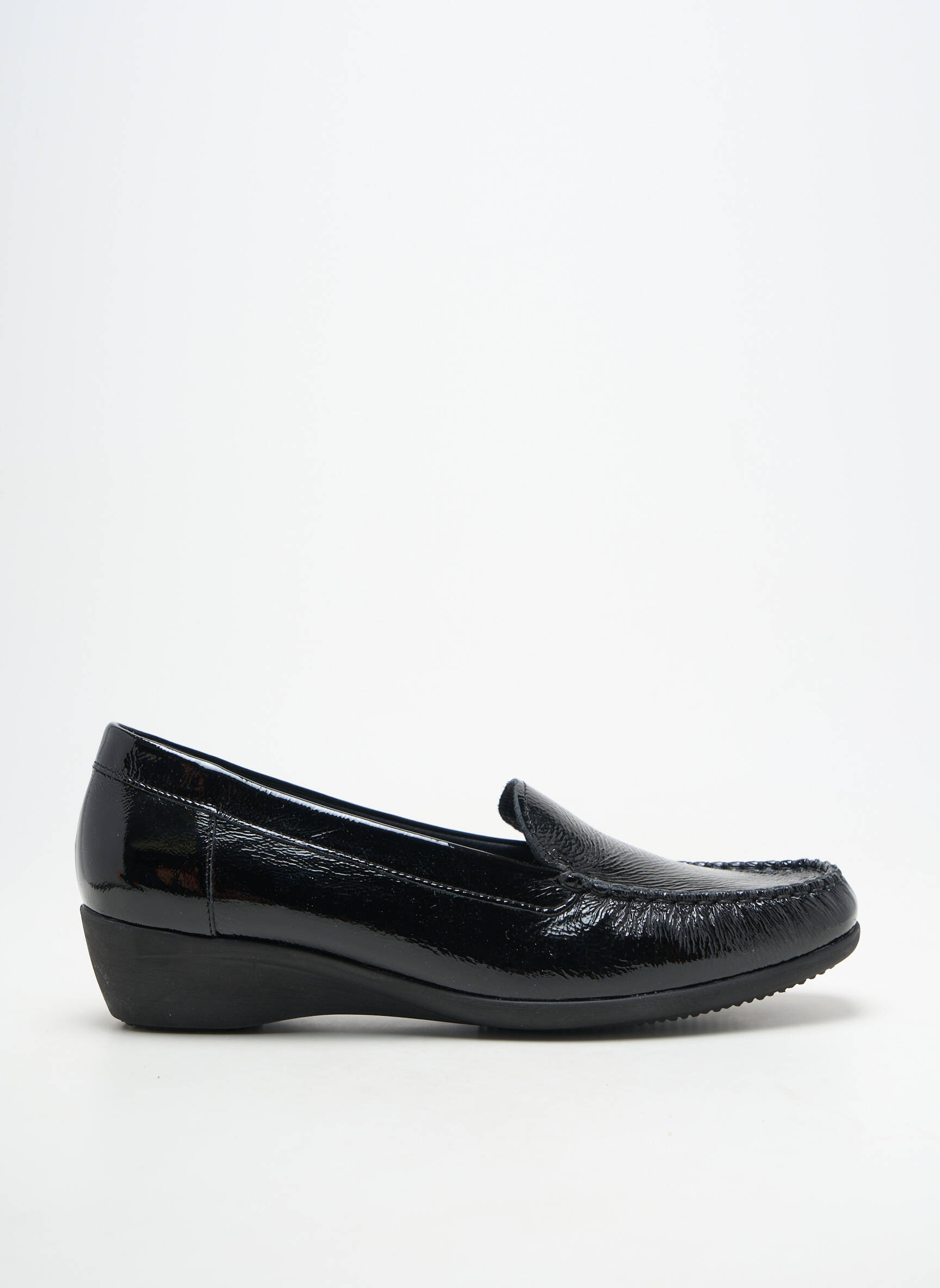 Mocasini material neted toc de 4 la 6 cm negru ARTIKA SOFT femeie
