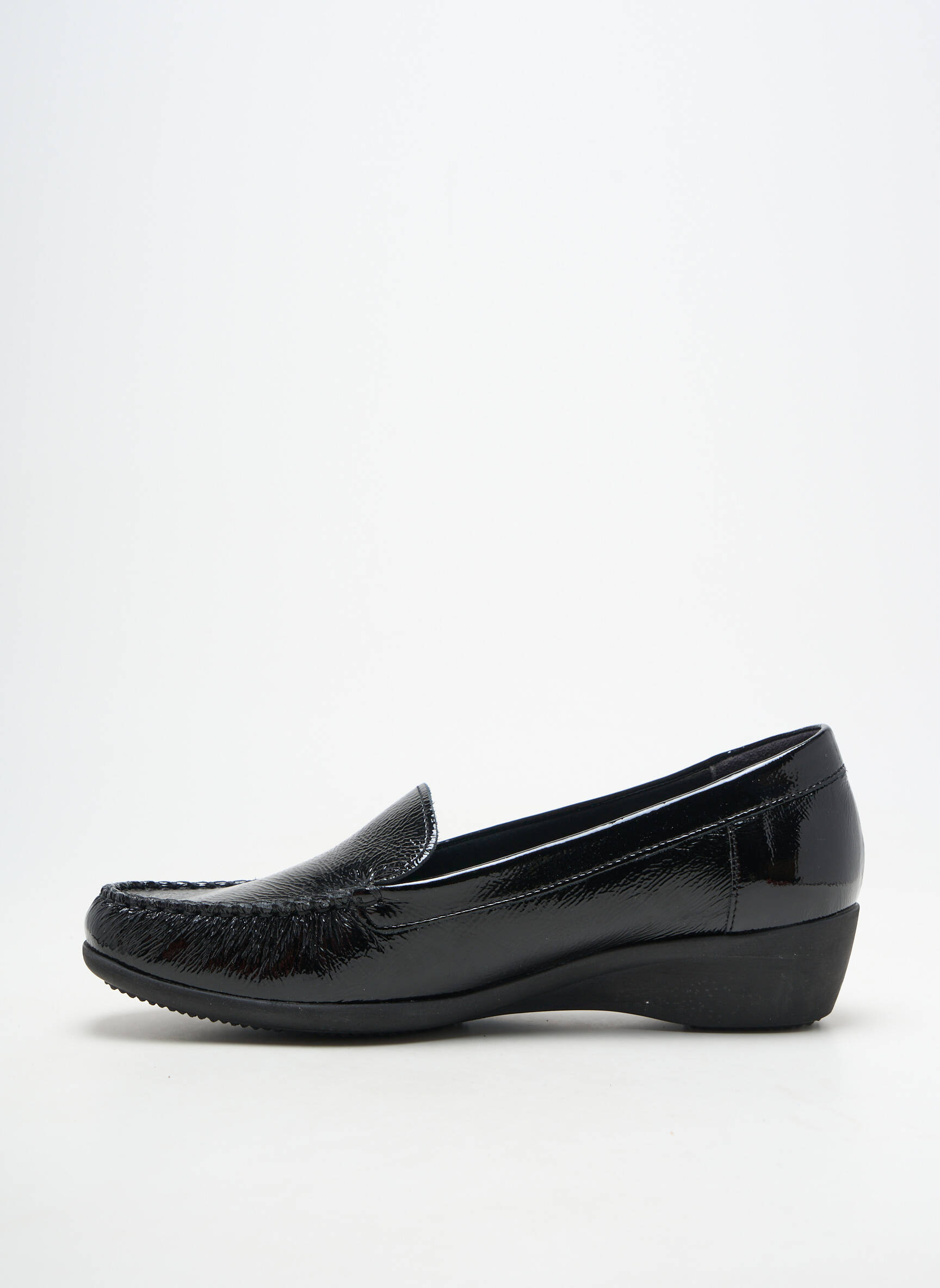 Mocasini material neted toc de 4 la 6 cm negru ARTIKA SOFT femeie