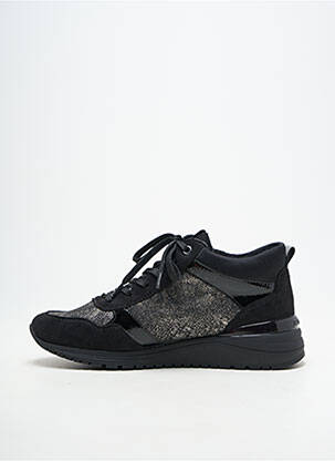 Adidași vârf rotund toc de 4 la 6 cm negru REMONTE femeie