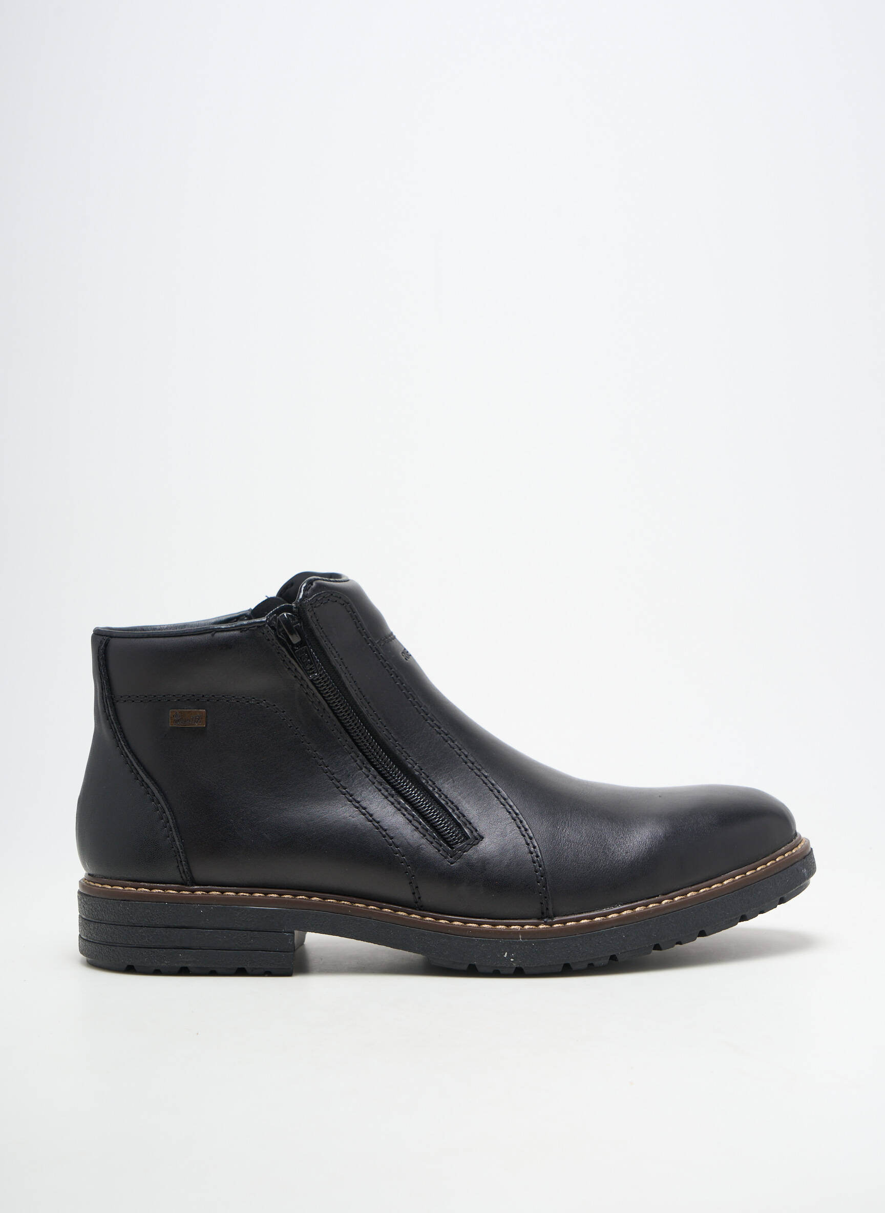 Botine/ghete material neted toc plat până la 3 cm negru RIEKER femeie