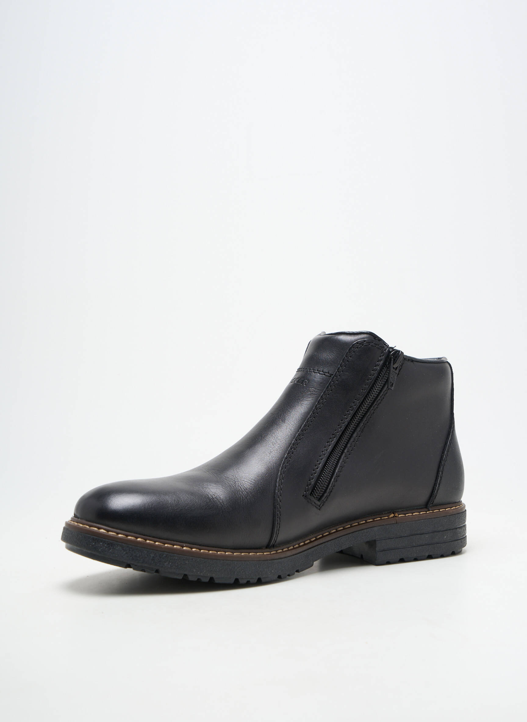Botine/ghete material neted toc plat până la 3 cm negru RIEKER femeie