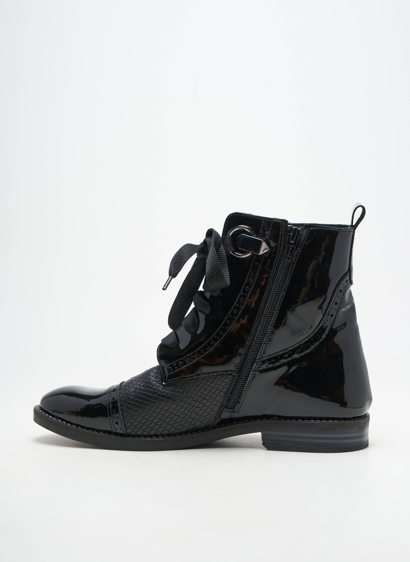 Botine/ghete material neted toc plat până la 3 cm negru MYMA femeie