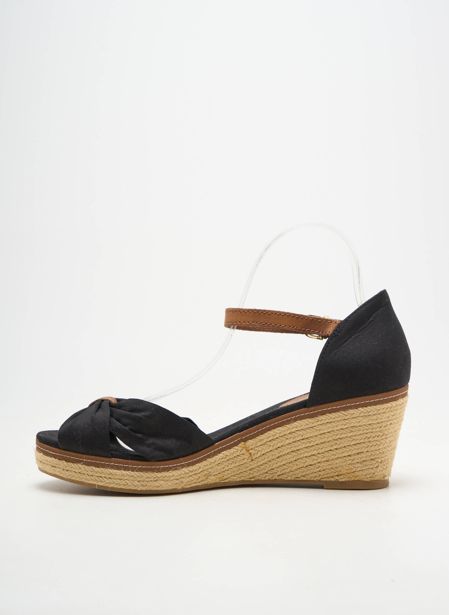 Espadrile închidere cu buclă(e) toc de 7 la 9 cm negru TOMMY HILFIGER femeie