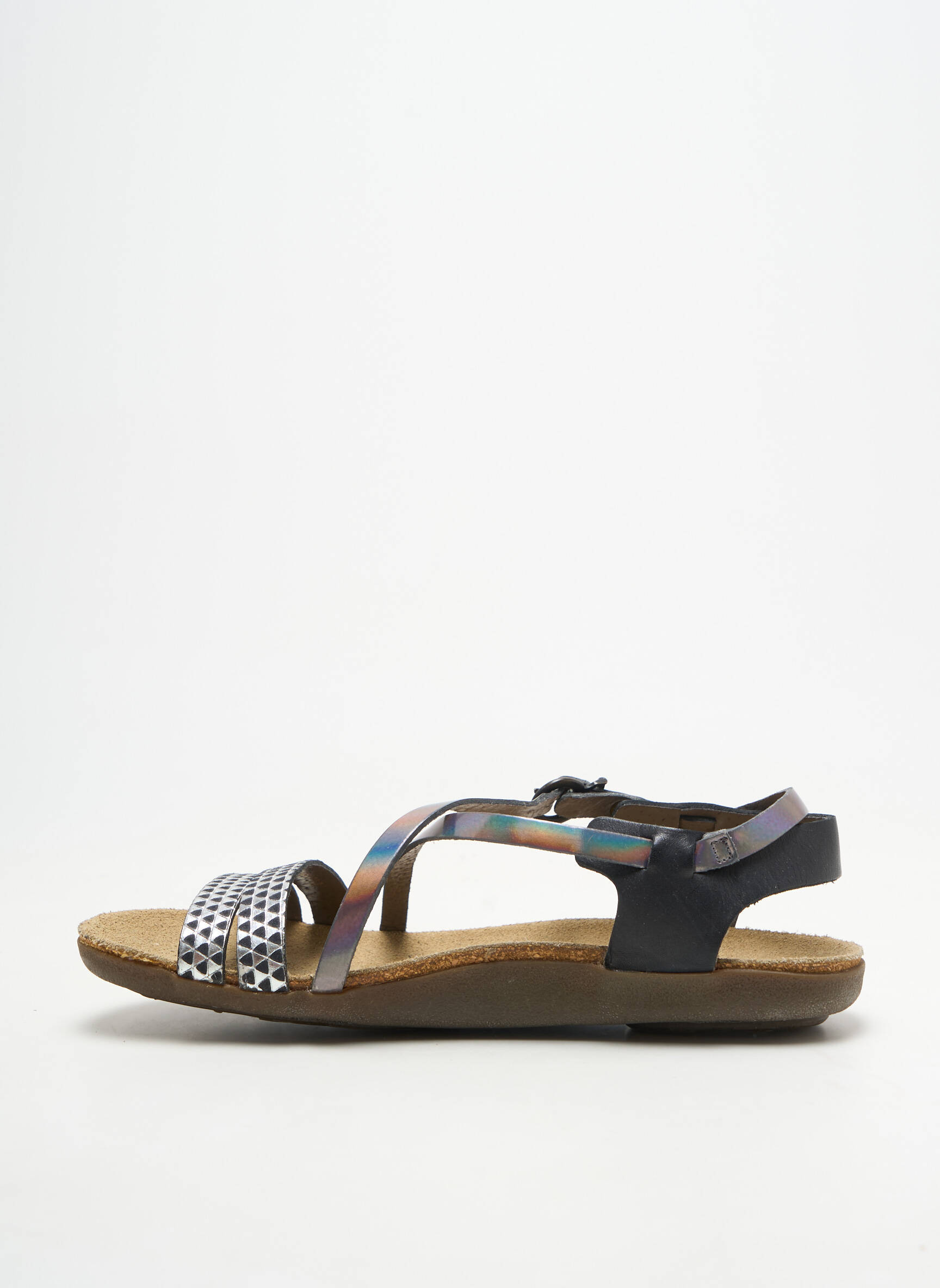 Sandale/pantofi decupați material neted toc plat până la 3 cm negru KICKERS femeie