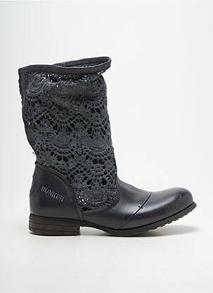 Botine/ghete material neted toc plat până la 3 cm gri BUNKER femeie