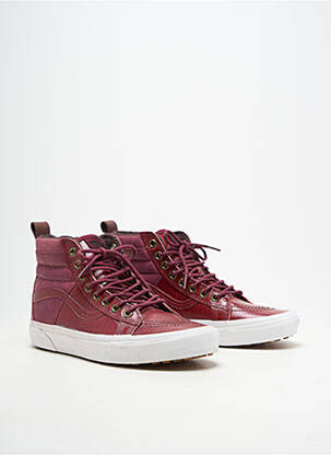 Adidași material neted toc plat până la 3 cm roșu VANS femeie
