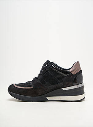 Adidași vârf rotund toc de 4 la 6 cm negru GEO-REINO femeie