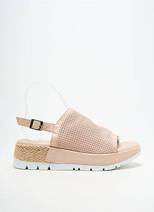 Sandale/pantofi decupați material neted toc de 4 la 6 cm roz OTTILIA femeie