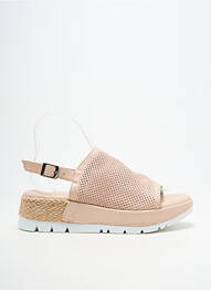 Sandale/pantofi decupați material neted toc de 4 la 6 cm roz OTTILIA femeie