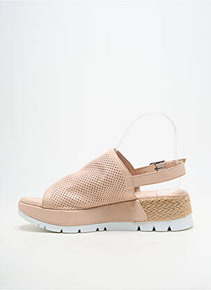 Sandale/pantofi decupați material neted toc de 4 la 6 cm roz OTTILIA femeie