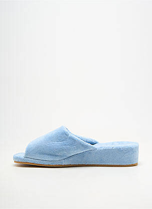 Papuci/pantofi de casă semi compensat toc de 4 la 6 cm albastru ROMIKA femeie