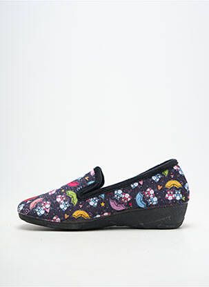 Papuci/pantofi de casă vârf rotund toc de 4 la 6 cm negru LA MAISON DE L'ESPADRILLE femeie