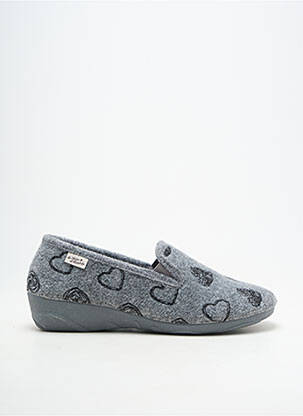 Papuci/pantofi de casă semi compensat toc de 4 la 6 cm gri LA MAISON DE L'ESPADRILLE femeie