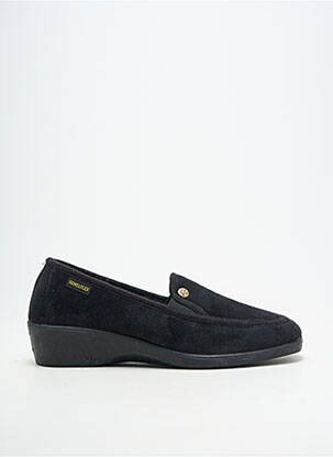 Papuci/pantofi de casă țesătură catifea toc plat până la 3 cm negru SEMELFLEX femeie