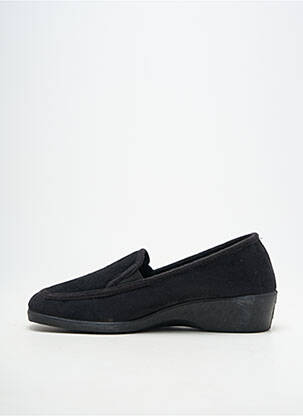 Papuci/pantofi de casă țesătură catifea toc plat până la 3 cm negru SEMELFLEX femeie