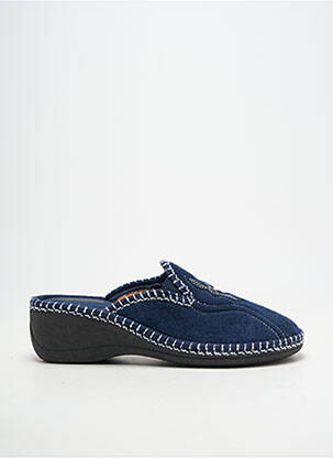 Papuci/pantofi de casă vârf rotund toc de 4 la 6 cm albastru SEMELFLEX femeie