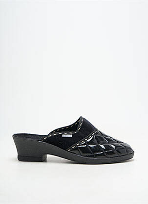 Papuci/pantofi de casă vârf rotund toc de 4 la 6 cm negru FARGEOT femeie