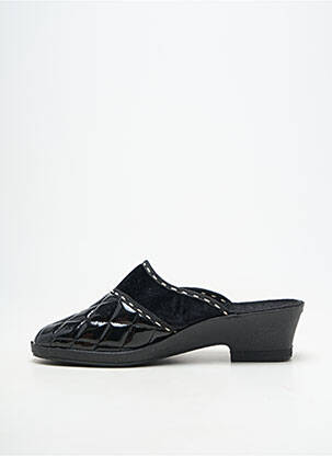 Papuci/pantofi de casă vârf rotund toc de 4 la 6 cm negru FARGEOT femeie