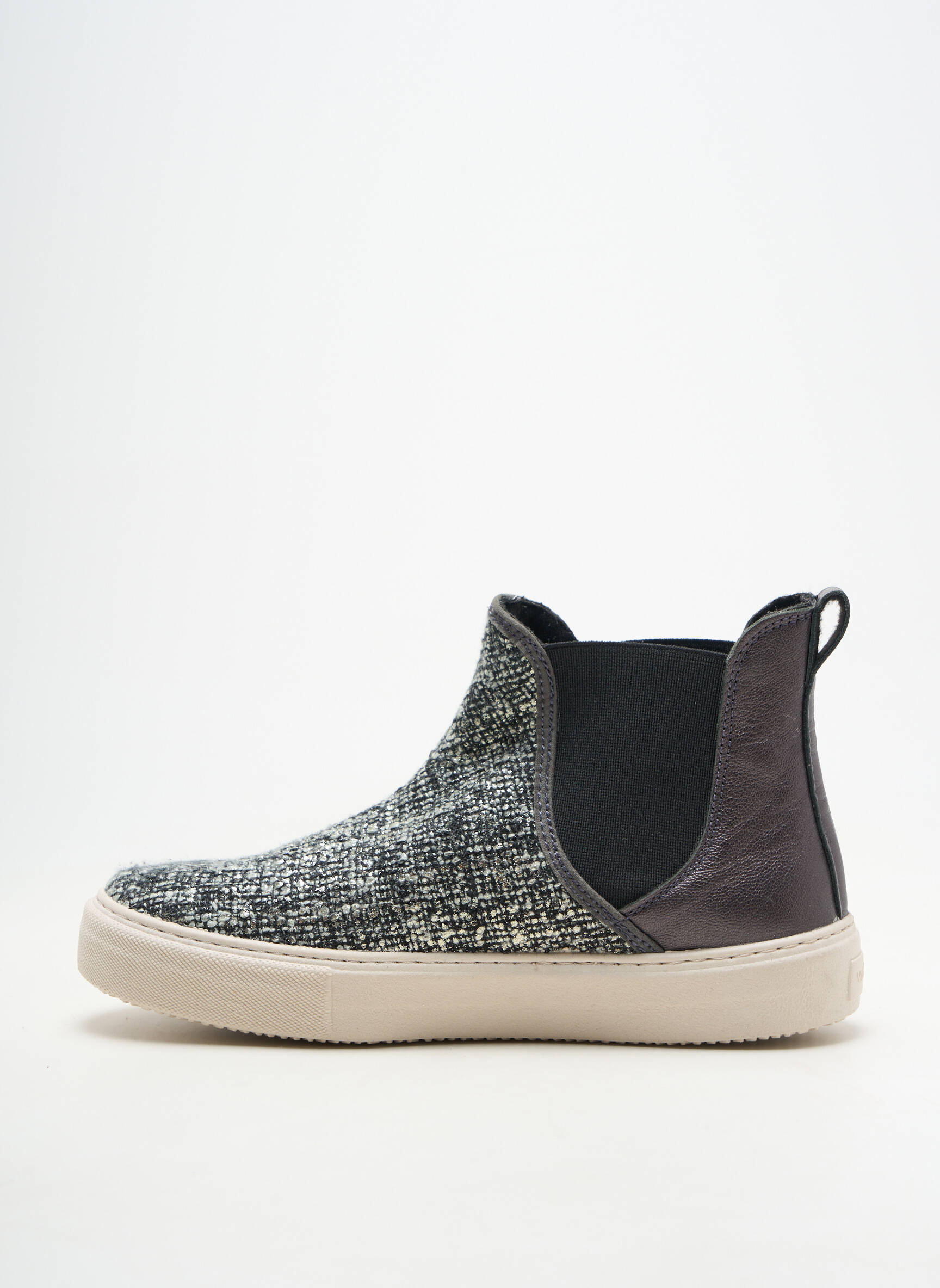 Adidași țesătură țesătură cu sclipici toc plat până la 3 cm negru VICTORIA femeie