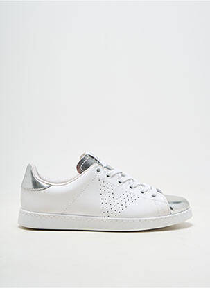 Adidași material neted toc plat până la 3 cm alb VICTORIA femeie