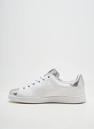 Adidași material neted toc plat până la 3 cm alb VICTORIA femeie