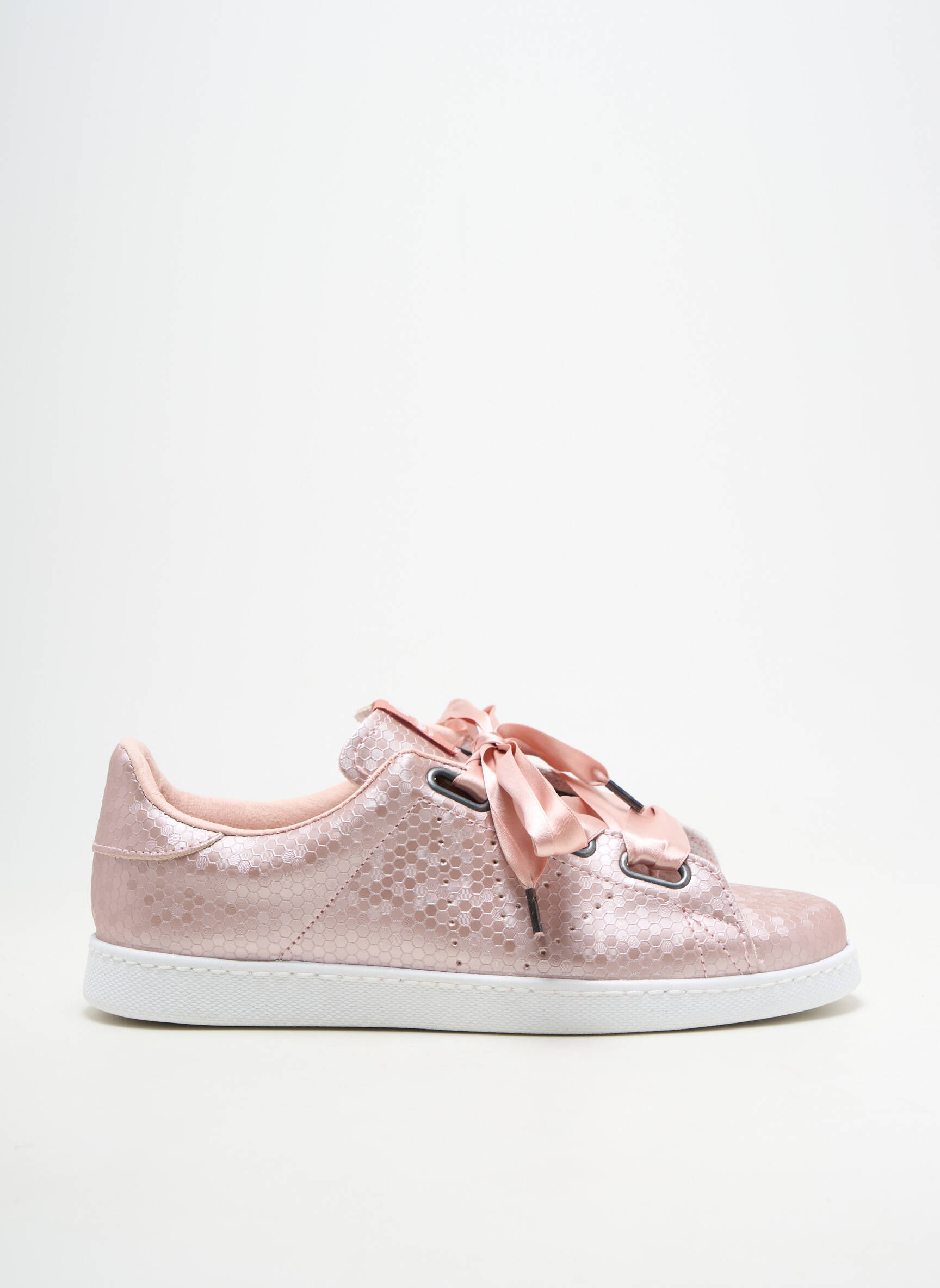 Adidași material neted toc plat până la 3 cm roz VICTORIA femeie