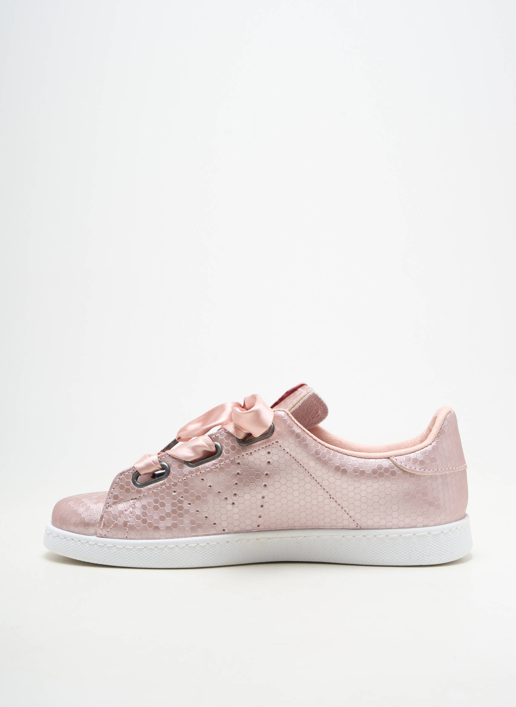 Adidași material neted toc plat până la 3 cm roz VICTORIA femeie