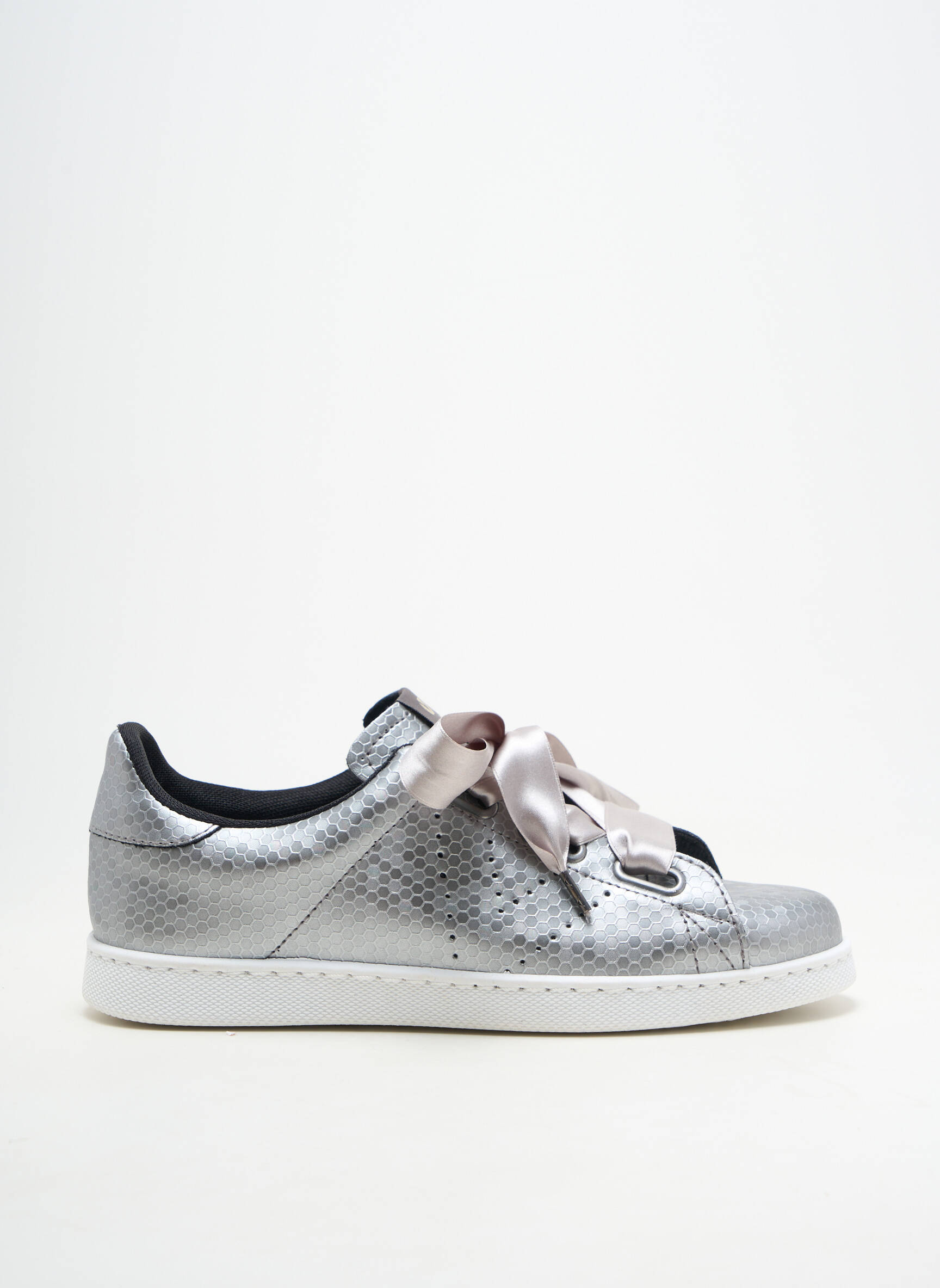 Adidași material neted toc plat până la 3 cm gri VICTORIA femeie