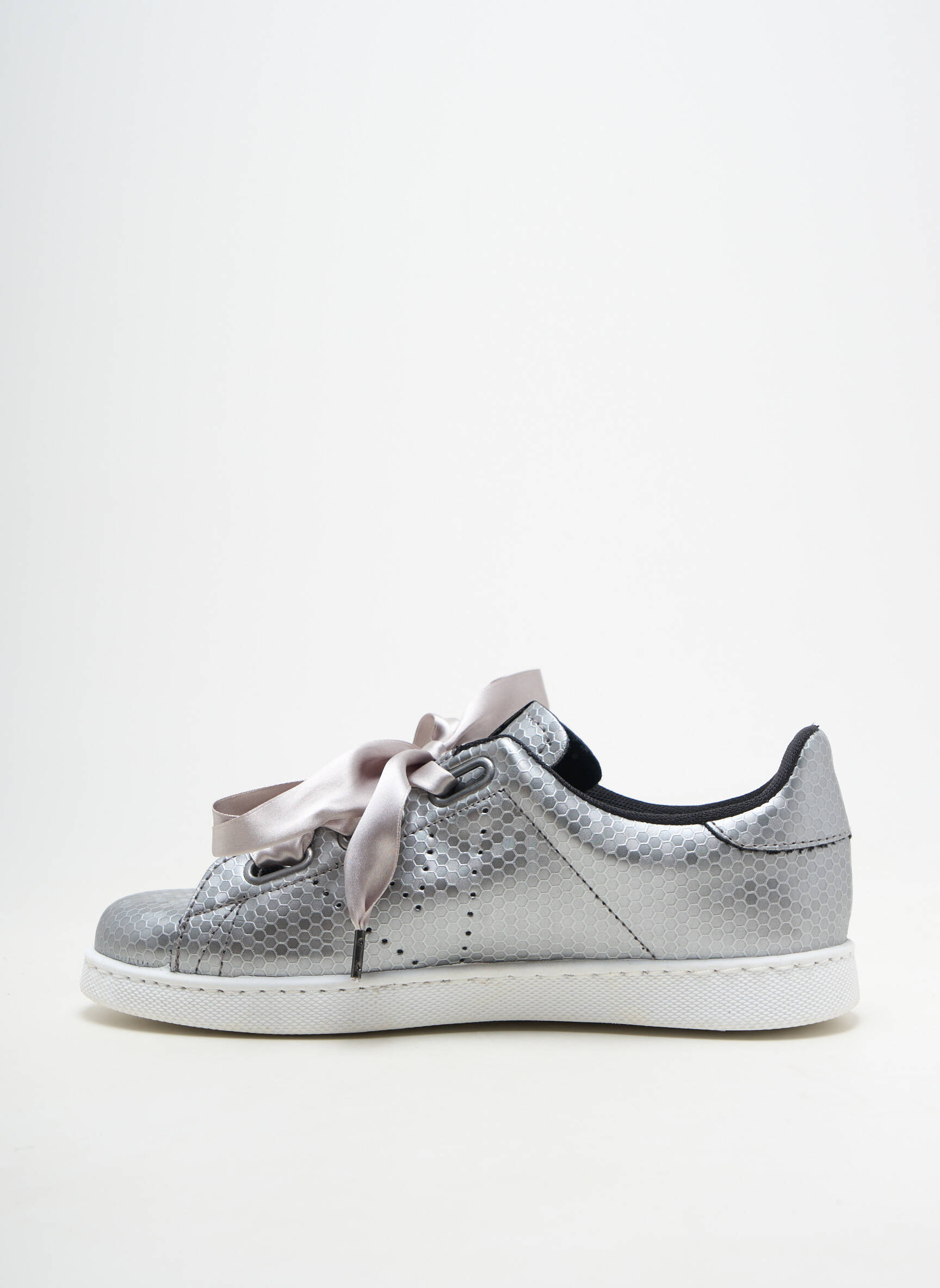 Adidași material neted toc plat până la 3 cm gri VICTORIA femeie