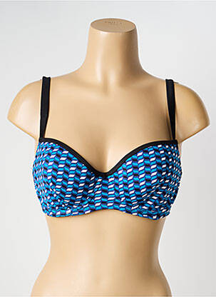 Sutien de costum de baie elasticitate top triunghiuri albastru SANS COMPLEXE femeie