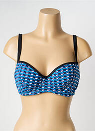 Sutien de costum de baie elasticitate top triunghiuri albastru SANS COMPLEXE femeie