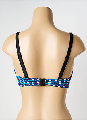 Sutien de costum de baie elasticitate top triunghiuri albastru SANS COMPLEXE femeie