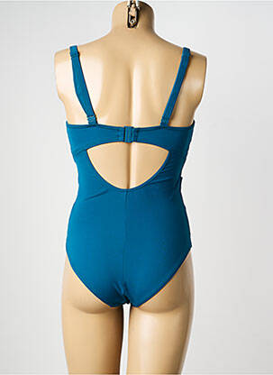 Costum de baie dintr-o singură piesă efect material satinat sutien cupe întregi cu decolteu înalt verde SANS COMPLEXE femeie