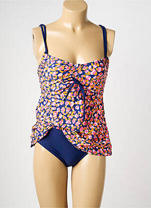 Tankini efect material satinat albastru SUN PROJECT femeie