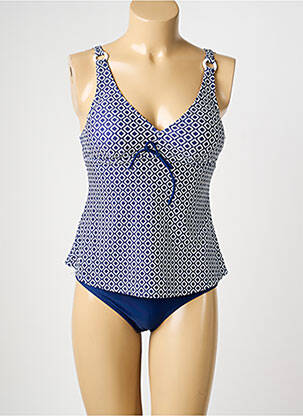 Tankini efect material satinat albastru SUN PROJECT femeie