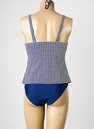 Tankini efect material satinat albastru SUN PROJECT femeie