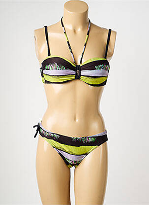Costum de baie din două piese top sutien modelat top sutien modelat negru MISS CARAÏBES femeie